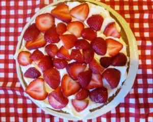 A Low-Sugar Strawberry Layered Greek Yogurt Cake