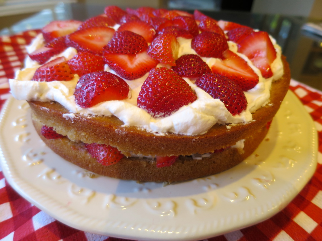 A Low-Sugar Strawberry Layered Greek Yogurt Cake - Positively Stacey