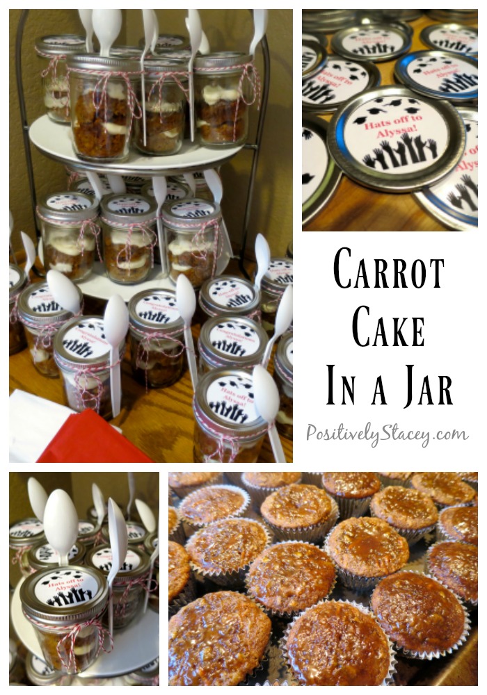 This Carrot Cake in a Jar Recipe is downright delicious! Really, the best ever Carrot Cake and the best way to serve cupcakes for a party! WE loved these at our graduation party.