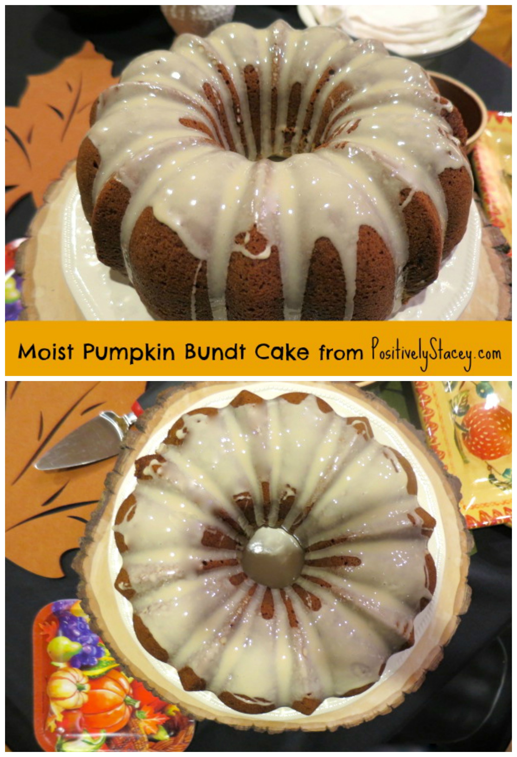 This cake was absolutely delicious! It is very moist and sort of along the lines of pumpkin bread - not overly sweet. I love Bundt cakes! They are easy to pop out of a Bundt pan, sprinkle with powdered sugar or drizzle with a glaze and viola you have an impressive cake