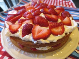 A Low-Sugar Strawberry Layered Greek Yogurt Cake