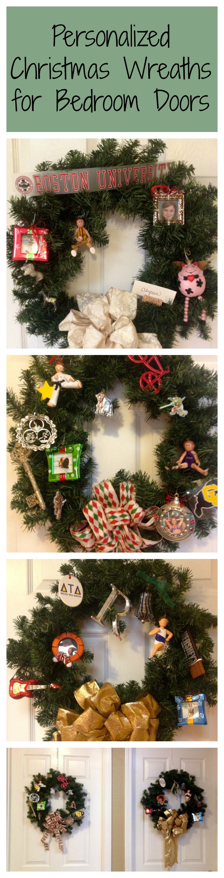 Personalized Christmas Wreaths for Bedroom Doors - Creating new traditions in our blended family