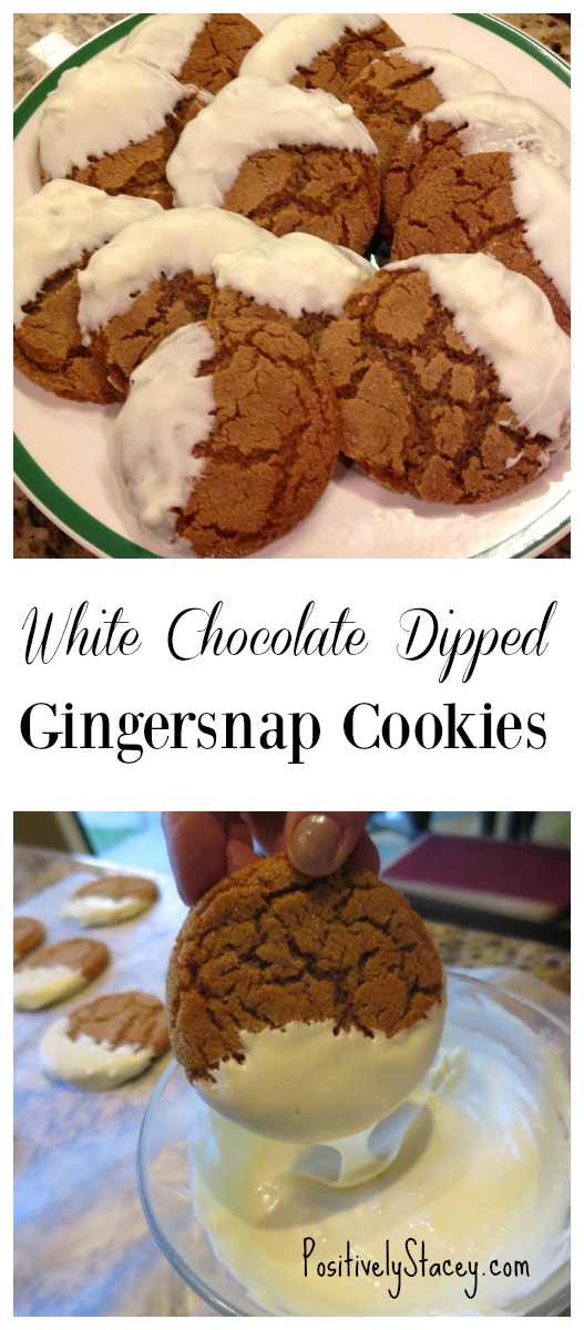 White Chocolate Dipped Gingersnap Cookies