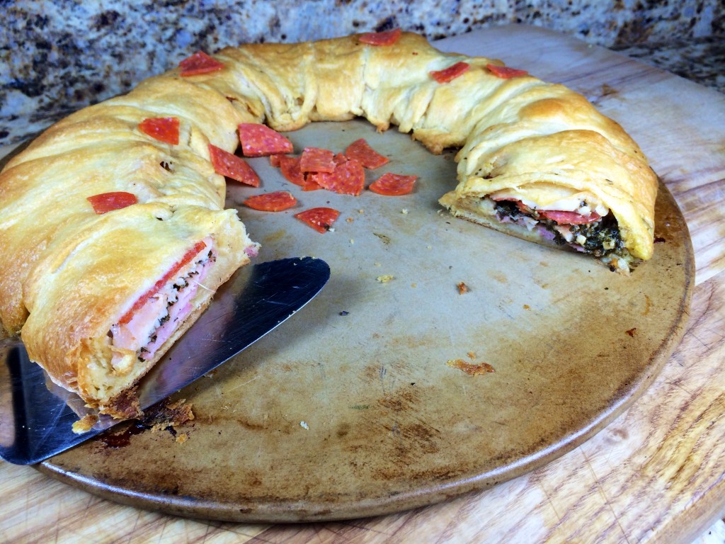 Pepperoni  Pesto Calzone Ring Recipe PepItUp  Positively Stacey