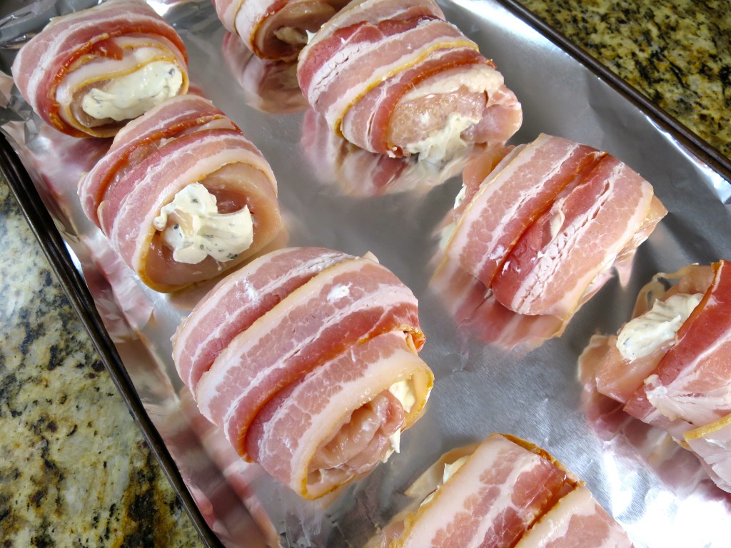 Cream Cheese Stuffed Bacon Wrapped Grilled Chicken 