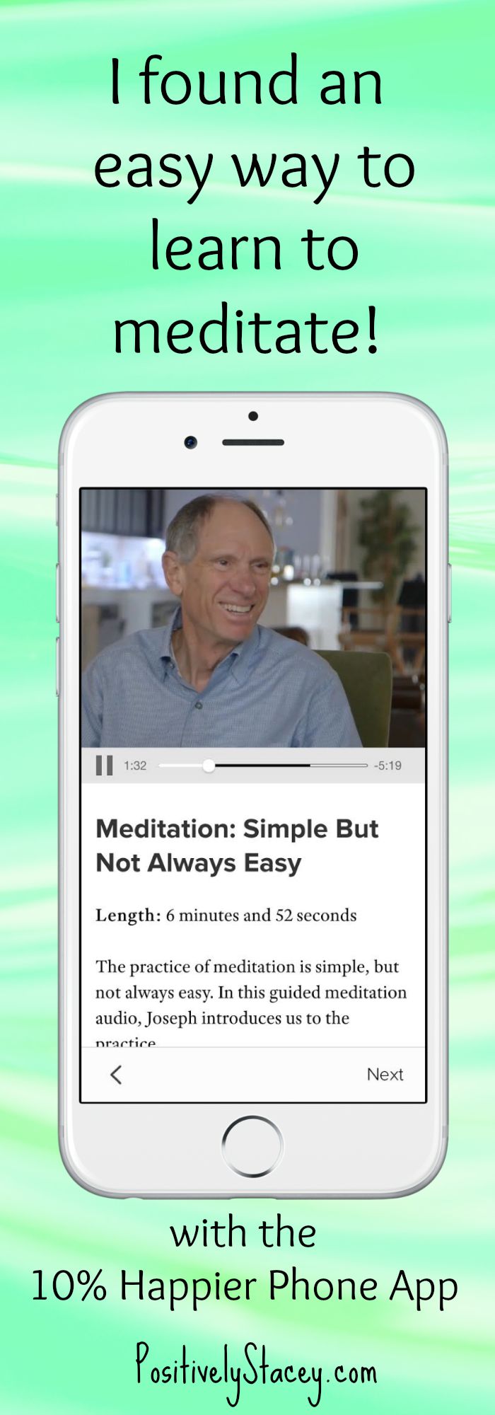 I Found an easy way to learn meditation! Check it out - it's a phone app. It really works!