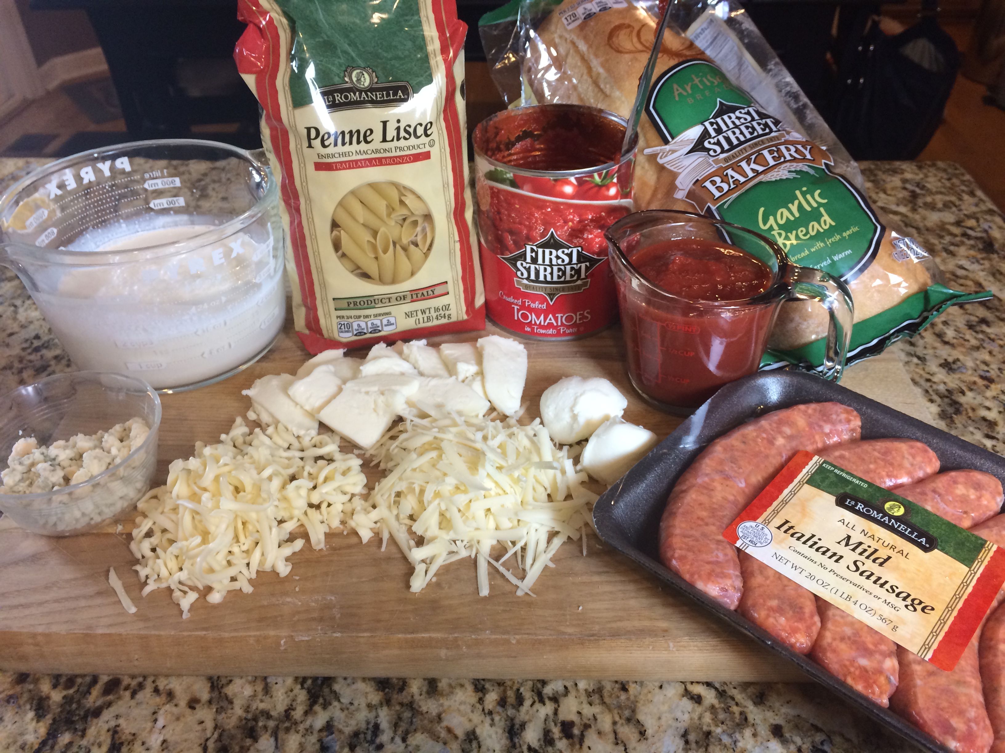 Five Cheese Penne Ingredients