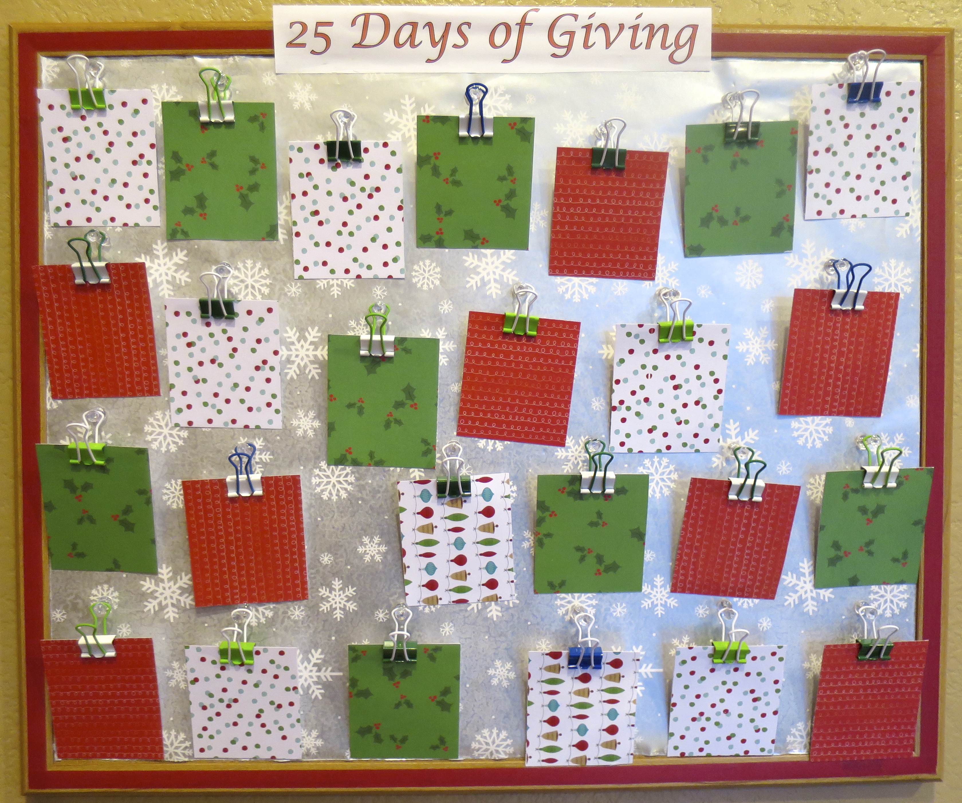 25 Days of Giving Calendar