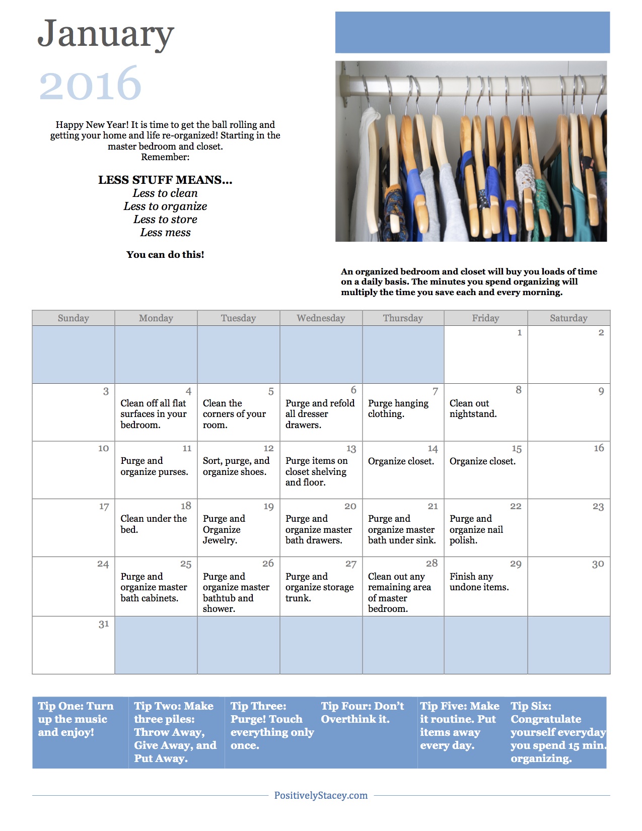 January 2016 Organization Calendar copy