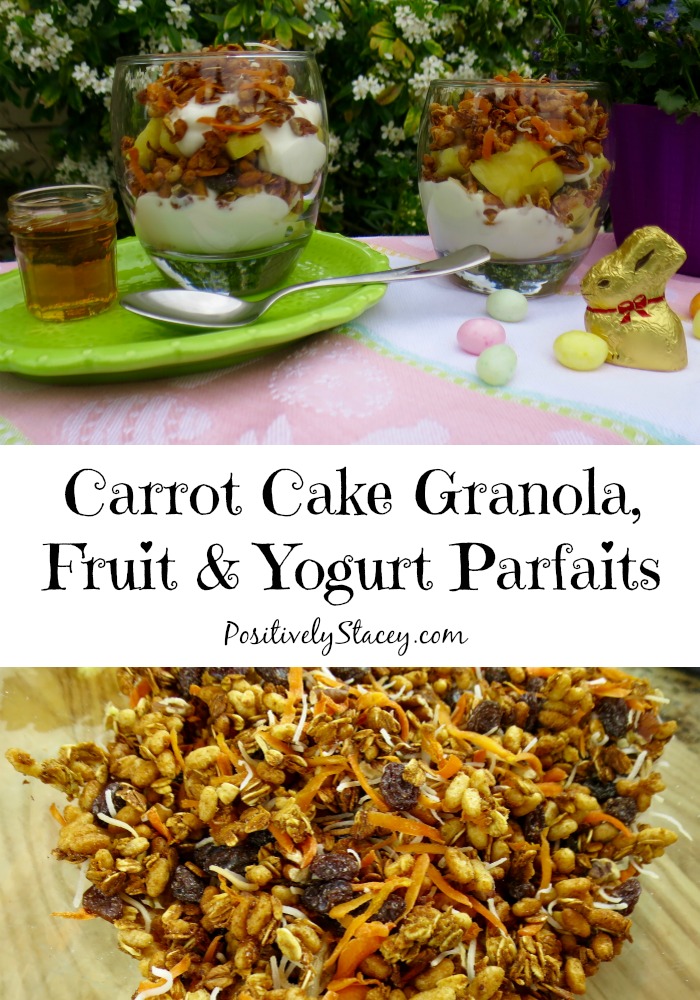 Carrot Cake Granola, Fruit & Yogurt Parfaits