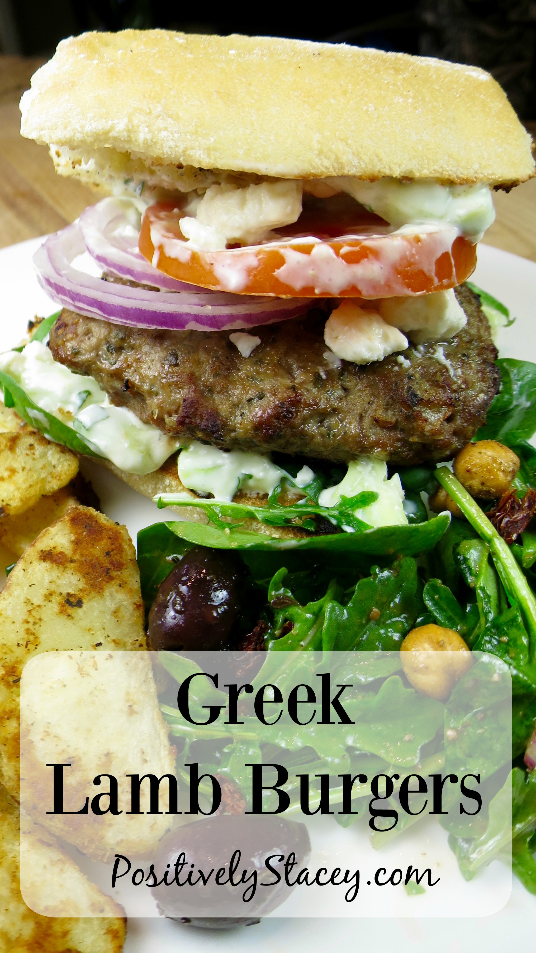 This recipe is full of flavor! The lamb is mixed with mint, onion, and loads of Mediterranean goodness. Greek Lamb Burger Recipe - Delicious!