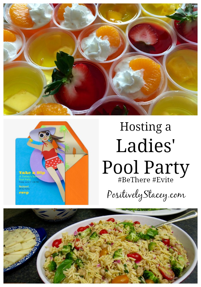 Hosting a Ladies' Pool Party with #Evite! Here are some of my favorite jello shot recipes as well as a make-ahead menu. #BeThere