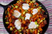 Sweet Potato, Bacon, and Egg Skillet #Sunday Supper