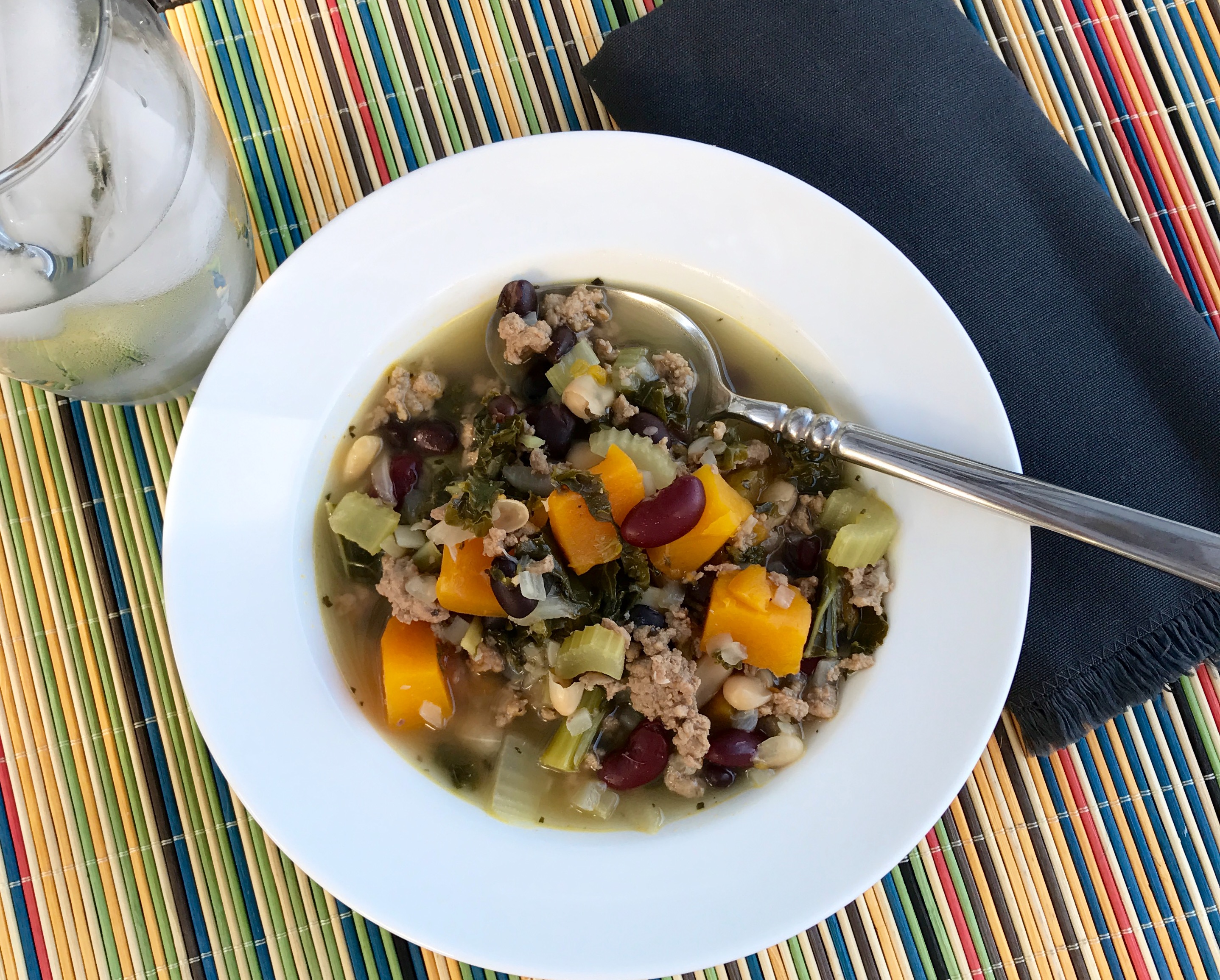 Turkey, Kale, and Butternut Squash Soup Recipe