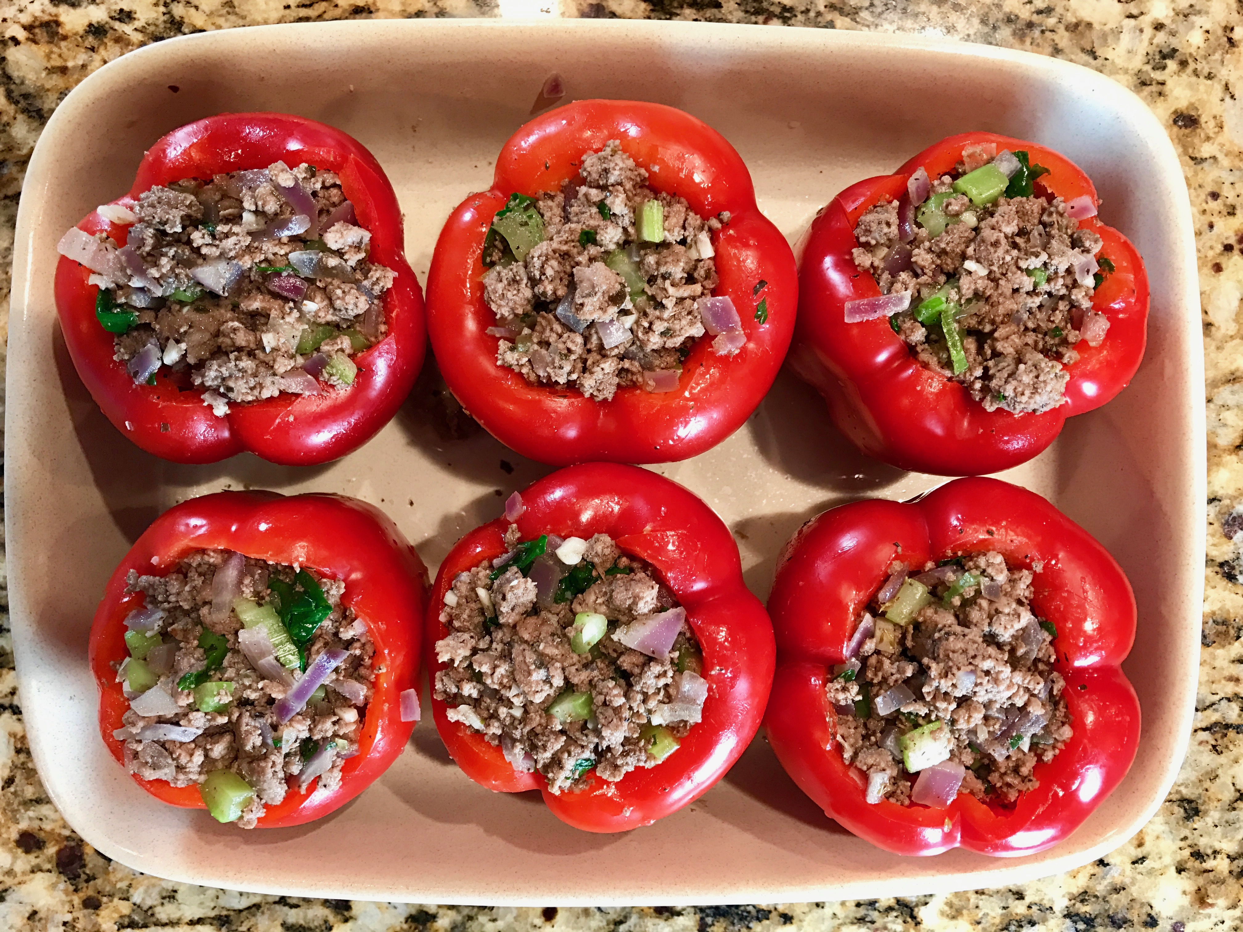 Stuffed Red Bell Pepper Recipe - Positively Stacey