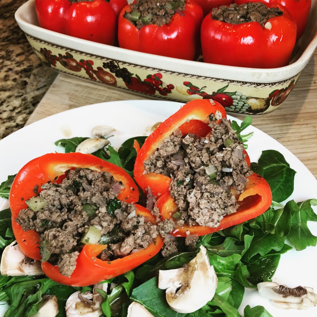 Stuffed Red Bell Pepper Recipe - Positively Stacey