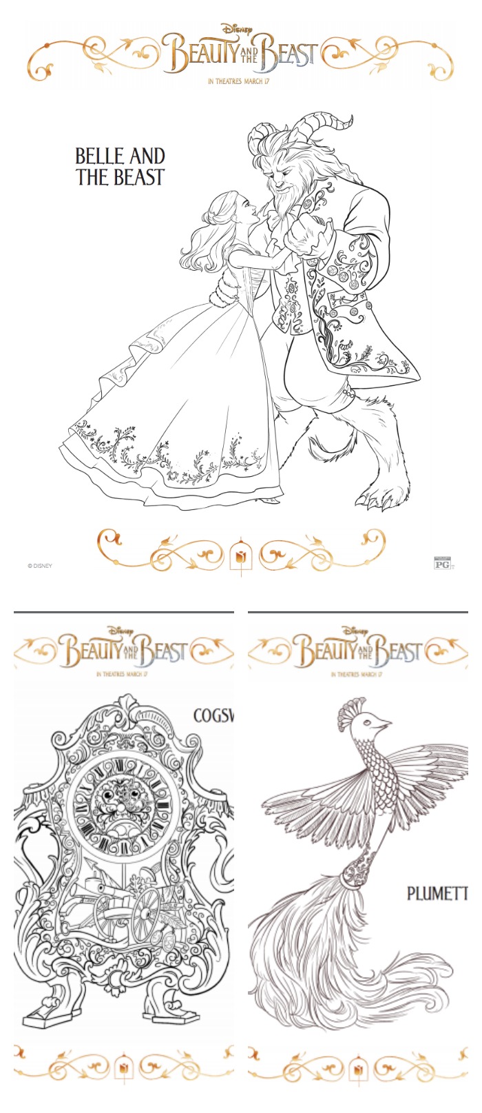 beauty and the beast lumiere coloring pages