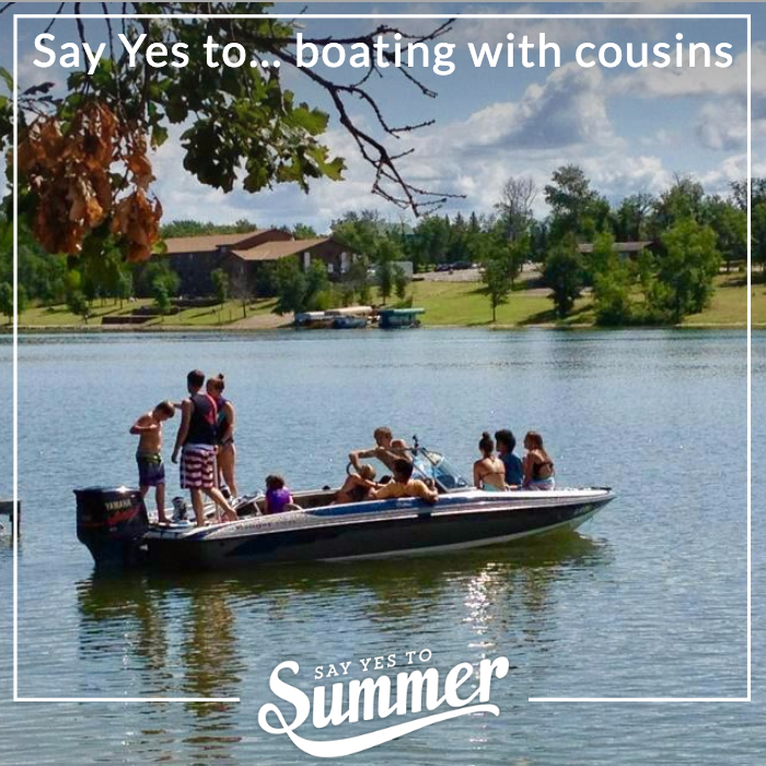 Say yes to boating with cousins