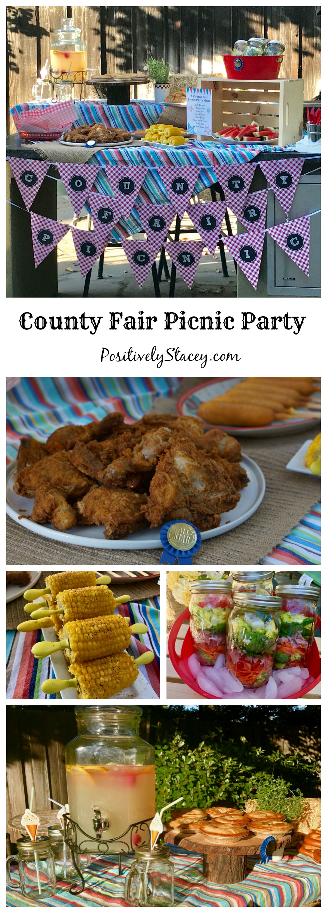 A County Fair Picnic Party that includes a yummy make-ahead menu of favorite fair foods and carnival games for everyone to play.