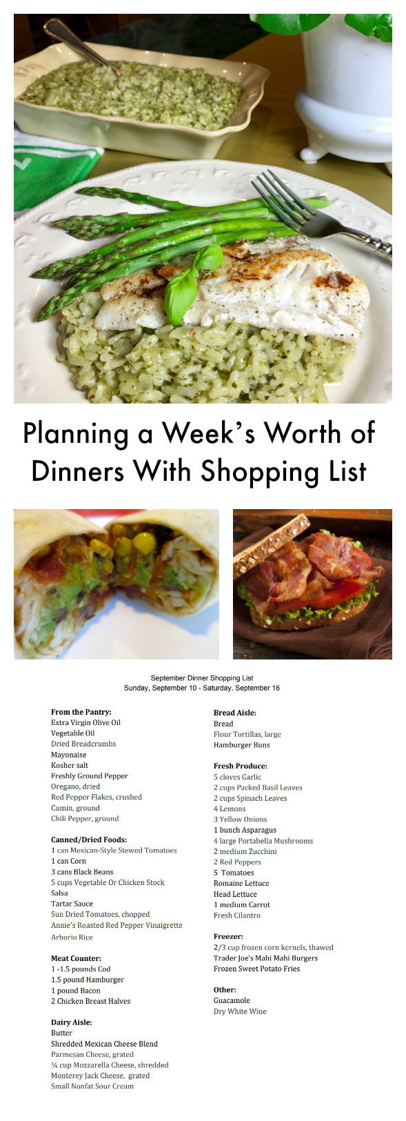 Planning a Week's Worth of Dinners With Shopping List makes your meal planning this week super easy. Many fast dinners are on the menu this week.