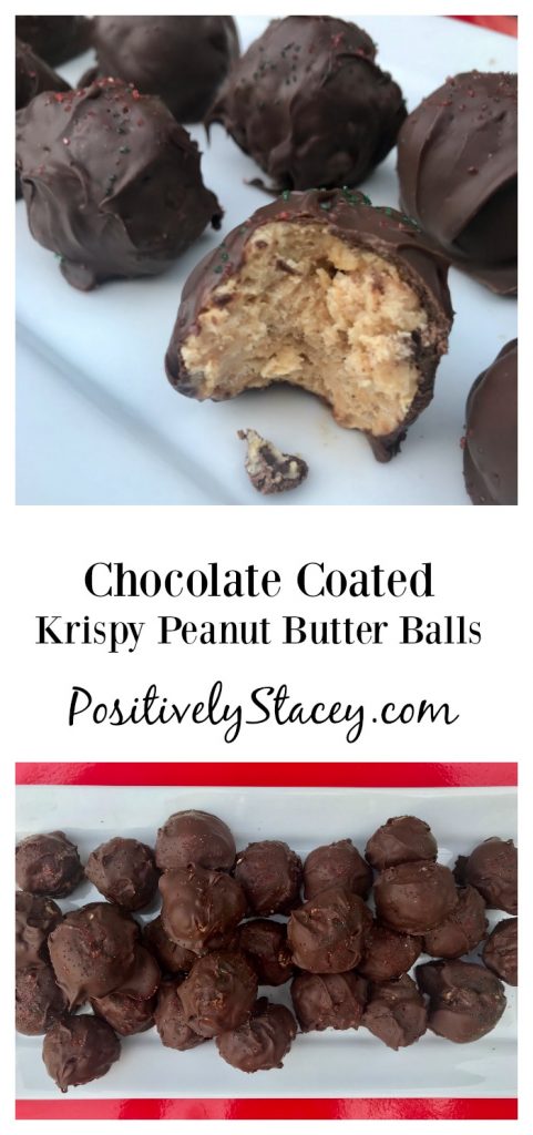 Chocolate Coated Krispy Peanut Butter Balls