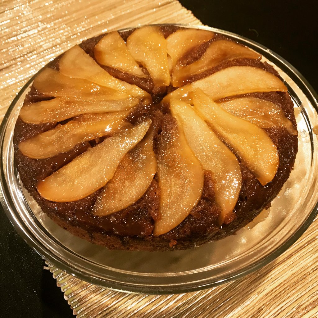 Pear Upside-Down Spice Cake #Sunday Supper