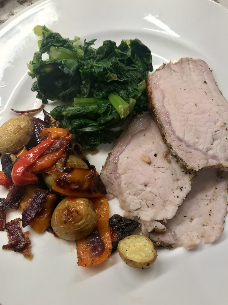 One Pan Roast Pork Dinner Positively Stacey