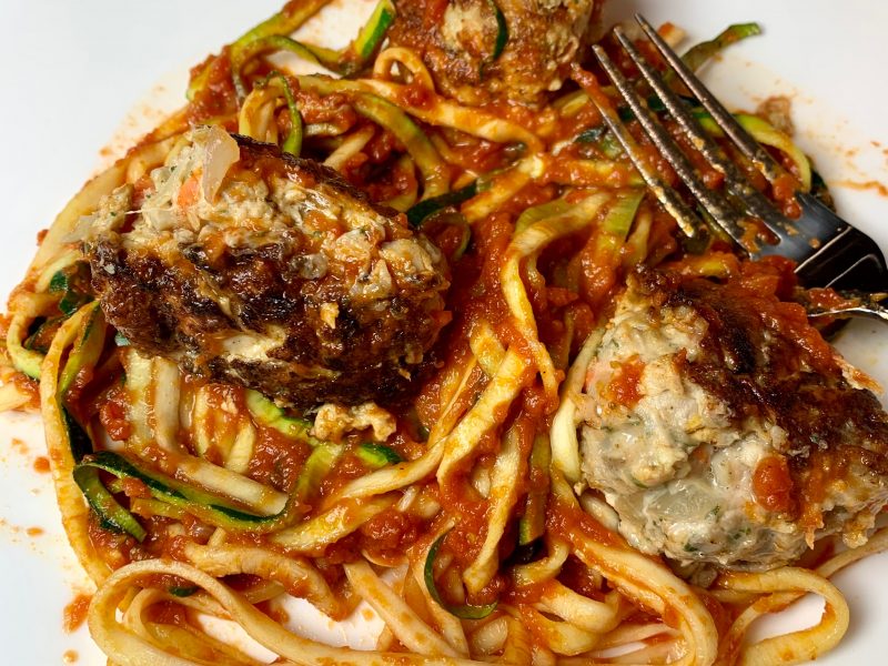 Turkey Meatballs with Marinara Zoodles