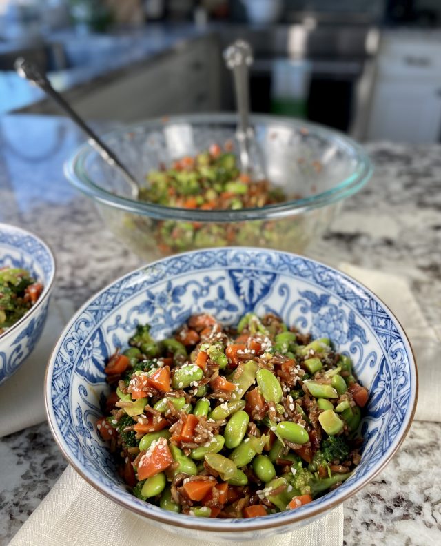 Asian Sesame-Ginger Vegetable And Grain Bowl - Positively Stacey