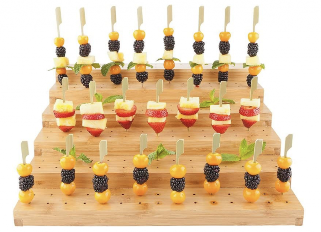 MultiLevelRectangularBambooFoodSkewerHolder Positively Stacey